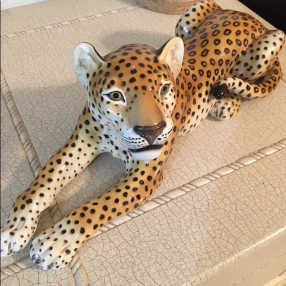 🐆 VTG ItALiAN lE0PArD CErAMiC StAtUe 🐆 - Picture 9 of 14